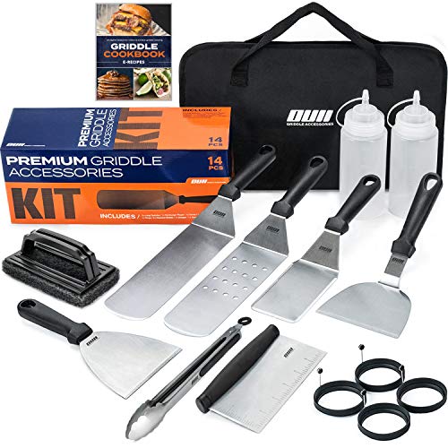 OUII Griddle Accessories Set - Flat Top Grill Accessories 14 Pieces Set
