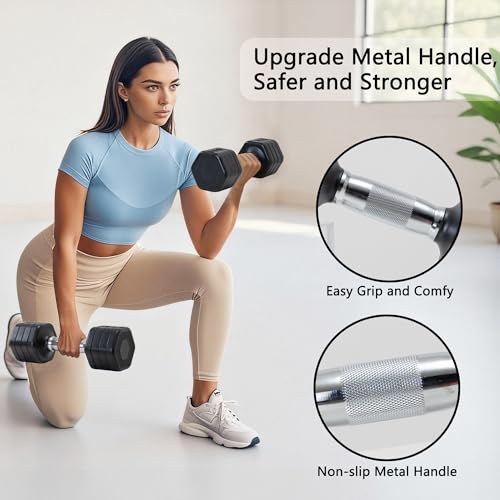 Image of Adjustable Dumbbell Set of 2 Total 20 Lbs 4-in-1 Each 4lb 6lb 8lb 10lb 1s-Adjust Dual-Stable Free Weights for Women Men Home Gym Outdoor Workouts