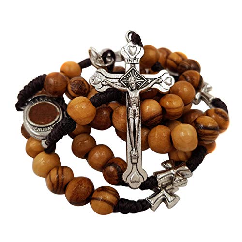 Talisman4u olive wood catholic rosary prayer beads with…