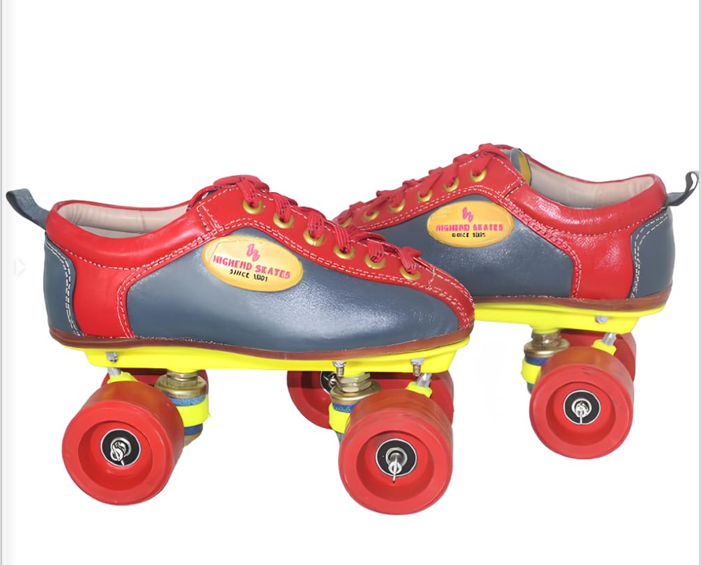 Premium Quad Skates – Bright Red | Leather Shoe (5 UK(Foot Length 25 cms))-image-45