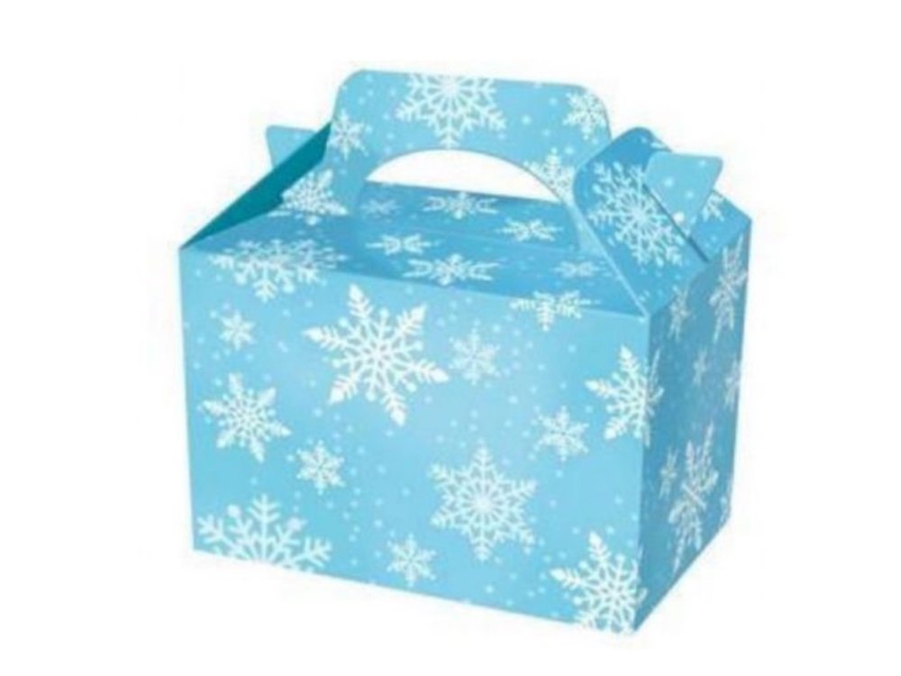 MustBeBonkers 250 x Kids Meal Party Boxes Cardboard Lunch Food Takeaway Box - Choose your Theme (Snowflake)