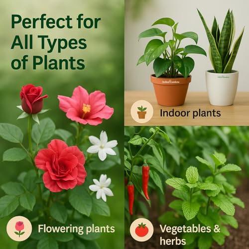 Image of Indian Gardens - Growth booster | Leaf growth enhancer | Organic growth booster | Vegetable growth fertilizer | Tree growth enhancer | Stronger roots fertilizer (400 Grams)