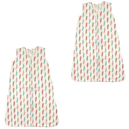 Image of Touched by Nature Baby Organic Cotton Sleeveless Wearable Sleeping Bag, Sack, Blanket, Feathers 2-Pack, 18-24 Months