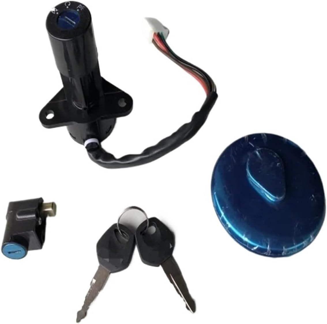 Motorcycle 6 Wire Ignition Switch Lockset Direction Of The Lock Fuel Tank Cover Key For QJ125 LF125 125CC(6 Wires Power lock)