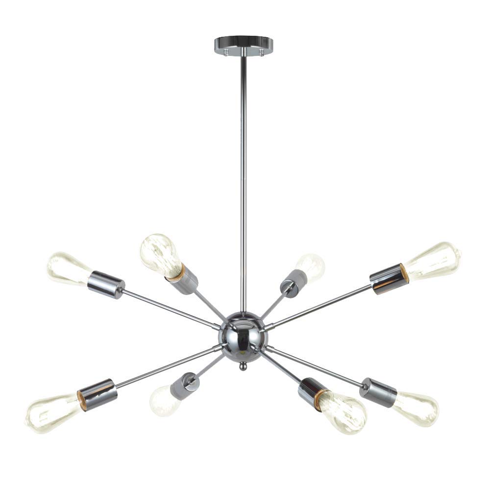 Suspension Spoutnik 8 Branches - Plafonnier Industriel Semi Flush Mount Noir - 6