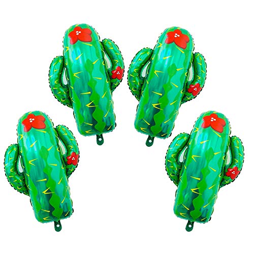 Green Cactus Foil Balloons,4 Count,Boy Girl Birthday Party Ornament
