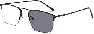Gafas de lectura fotocromáticas Gafas de sol de bloqueo de luz azul de medio borde Gafas de sol ligeras de titanio for exteriores Gafas de protección UV400 for hombres y mujeres ( Color : Black(photoc