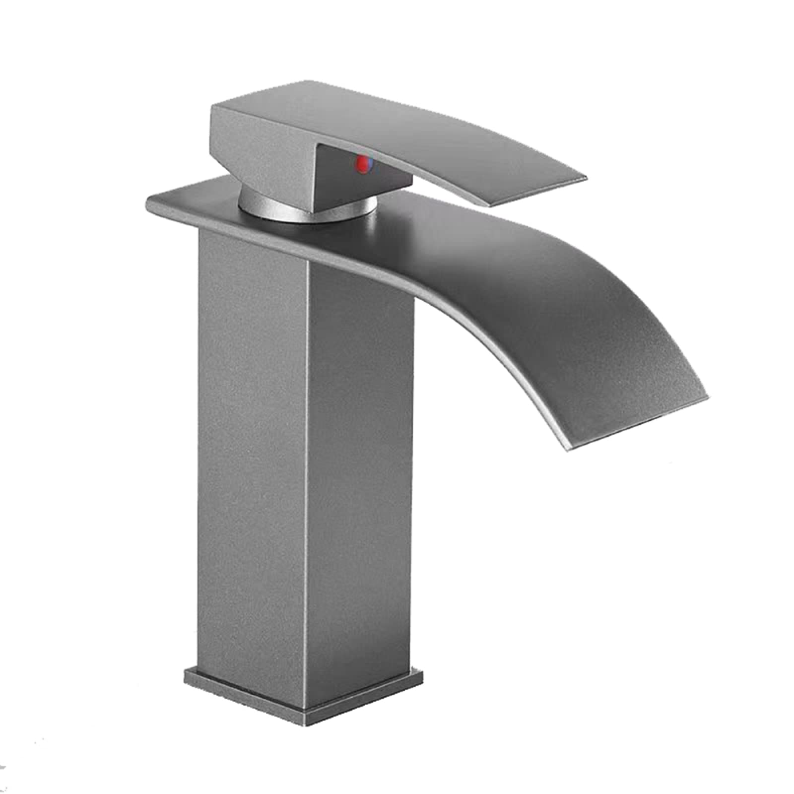 Mitigeur de lavabo cascade en acier inoxydable MRKU, robinet haut gris pistolet design épuré