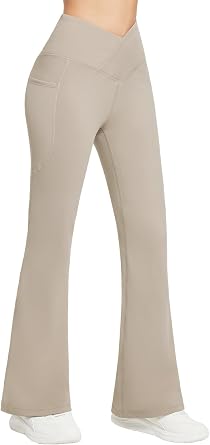 33% off: baleaf Women's Fleece Lined Pants Winter Thermal Warm Flare Leggings | V Cross Waist, 2 …