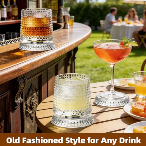 Miniatura 2 de Spinning Crystal Whiskey Glasses, Heavy Base 360 Rotatable Cocktail Glass For Home Bar Daily Leisure Gift D