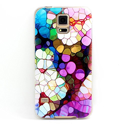 Samsung Galaxy S5 , BAISRKE Clear TPU Silicone Gel Back Cover Skin Soft Case for Samsung Galaxy S5 i9600 (Not for S5 Mini) Colorful Dream Oval Style