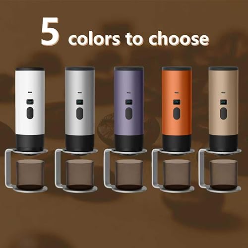 Miniatura 5 de Cafetera portátil, cafetera recargable USB-C de 15 bar, mini cafetera eléctrica para campamento, viajes, coche y oficina (naranja)