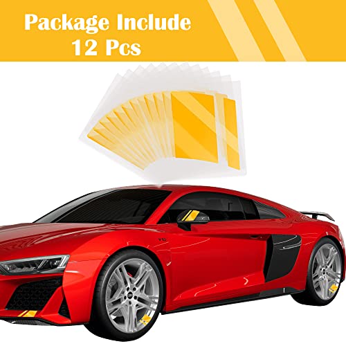 12 Pack Wheel Rim Decal Stripes Car Decals Reflective Car Stickers Automotive Decals Waterproof Hub Stripe Stickers For 18-21 Inch Wheels Tire Rim Safety Decor Universal Accessories (Yellow) #TOP1
