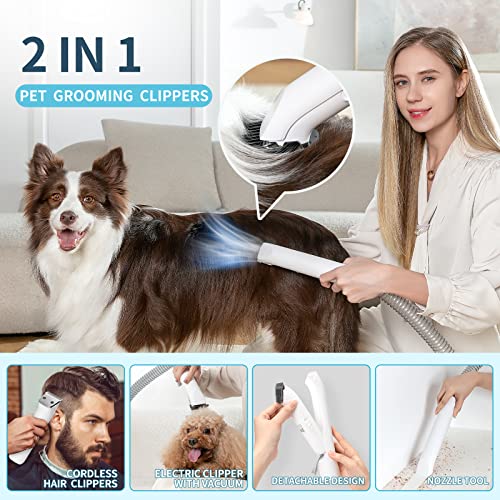 Goawuao Dog Grooming Kit, Pet Vacuum, Dog Hair Vacuum, Pet Cat Grooming Kit With Brush Clipper Deshedding Cleaning Brush, Professional Pet Salon #TOP3