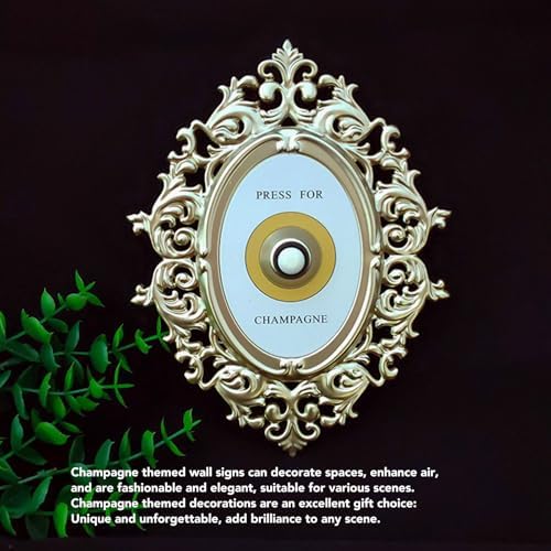 Press for Champagne Button, Door Ring Bell, Champagne Wall Press for Button, Themed Decor Wall Plaque Ornament, Wall Plaque Ornament Gift for Party Christmas Home Bedroom Hotel image 5