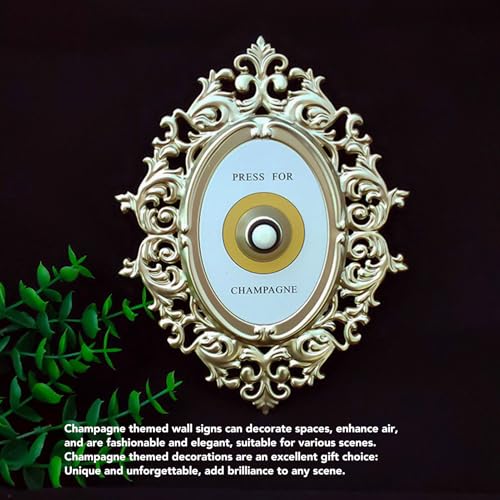 SENECESLI Presse für Champagner Türklingel, Ring Mini Presse für Champagner Metall, Dekorativer Retro Champagnerknopf Im Französischen Stil für Zuhause, Hotel