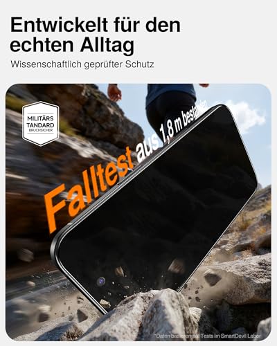 SMARTDEVIL 2 Pack MyView Sichtschutz für iPhone 16 Panzerglas – Ansicht 5