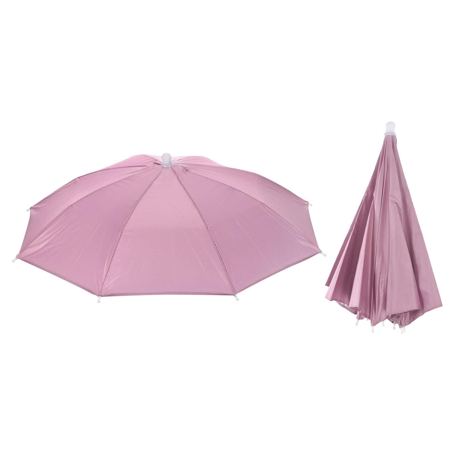 Kapelusz parasolowy ze stali poliestrowej | Różowy 69 cm Outdoor: parasolka bez użycia rąk