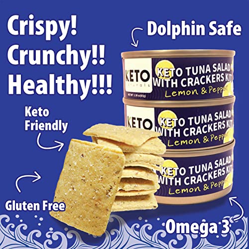 Keto Crackers (Sea Salt) Low Carb Crackers 3 Pack & Keto Snack Keto Food Tuna Salad With Crackers Kit (3 Packs) #TOP3