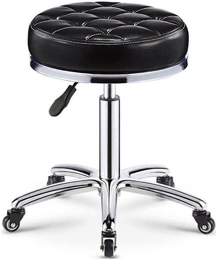 Rotating Low Stool Rolling Stool with Wheels, Pneumatic Mechanic Stool, Adjustable Garage Shop Roller Seat, Round Movable Low Height Rolling Chair