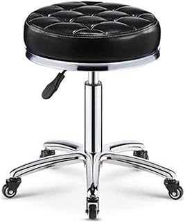 MOMOBC Taburete con Ruedas, Taburete neumático para mecánico, Asiento Ajustable para Taller, Silla Redonda móvil de Baja Altura (Color: Gris Oscuro), Talla única, Gris Oscuro (marrón Rojizo).
