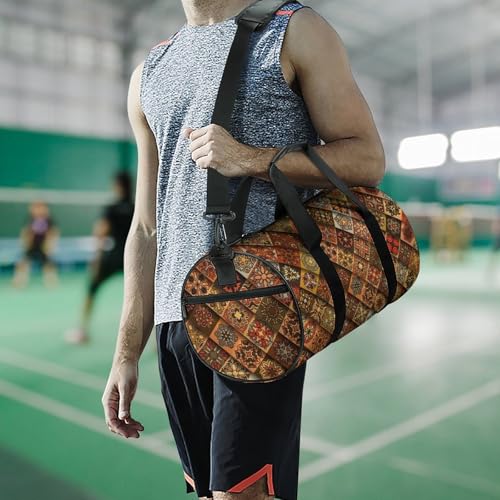 Sac de gym losange marron, sac week-end et duffel bag de randonnée 45cm - 7