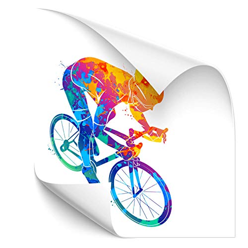 Klebe-X Rennrad Fahrer Aufkleb Druck Motiv bunt Rennrad Motiv | D00612 Klebe-X Rennrad Fahrer Aufkleb Druck Motiv bunt Rennrad Motiv | D00612