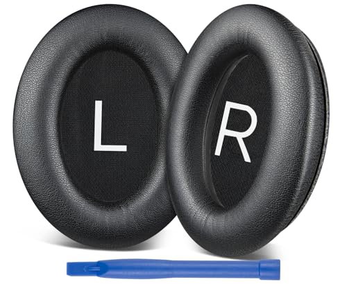 SOPROM Replacement Earpads for Bose QuietComfort 45 (QC45)/QuietComfort SE (QC SE)/Quiet Comfort Wireless Over-Ear Headphones Ear Pads Cushions with Gentler Protein Leather - Black