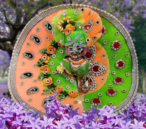 Image of Partish Laddu Gopal Janamashtmi Dress l Ladoo Gopal Dress l Kanha Ji Dress Size 1 2 4 5 6 (Size 5, Peach+Green)