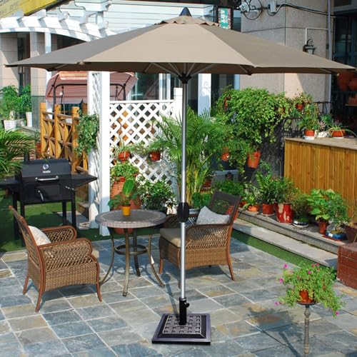 Base sombrilla terraza de resina COSTWAY resistente al viento con soporte cuadrado ajustable 6