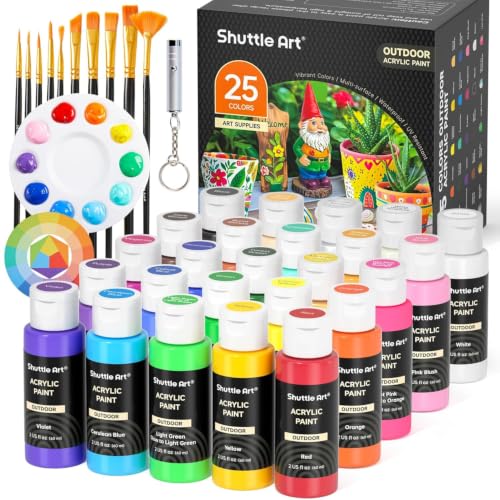 Shuttle Art 25 Outdoor Acrylfarben Set, wasserfeste Acrylfarben für Außen