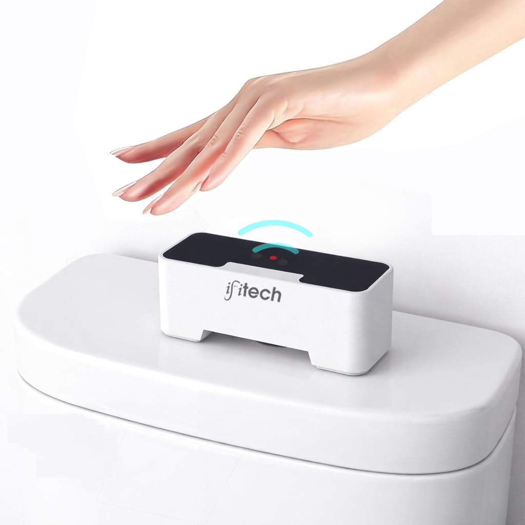 IFITech Automatic Motion Sensor Toilet Flush | C-Type Charging Option | Non-Touch Flush Kit | Ideal For Home, Offices, Hotels | built-in Rechargeable battery | ABS | White-image-9