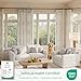 Pinch Pleated Curtains for Living Room Bedroom Dining Room - 84 Inches Light Filtering Floral Curtains Luxury Linen Drapes Farmhouse Window Curtains with Hooks - 2 Panels Set, 40