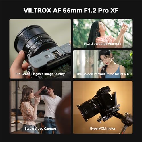 Image of VILTROX 56mm F1.2 XF Lens for Fuji X-Mount 56mm f /1.2 Autofocus Large Aperture APS-C Lens Compatible with Fujifilm X-Mount Mirrorless Cameras XH2S XH2 XT5 XT4 XT3 XS20 XT30 II XT200