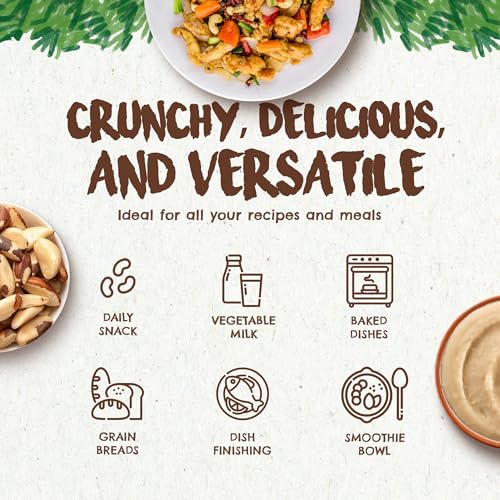 Image of Snack The True Organic Brazil Nuts 15 oz - Raw and Unsalted - Kosher - Healthy-Rich in Vegetable Protein - Harvested in Amazon Rainforest - Fresh, Vegan and Gluten Free - Forest Up