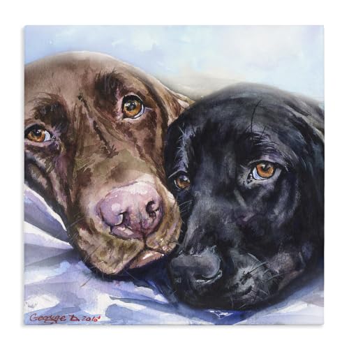 'Labradors Dog Pet Animal Watercolor Painting'| Canvas Art