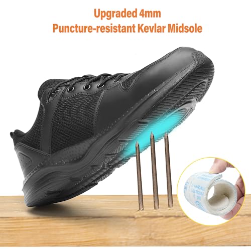 Steel Toe Shoes for Men Women, Slip Resistant Comfortable Lightweight Work Safety Shoes, Puncture Proof Indestructible Sneakers for Industry Construction Warehouse3