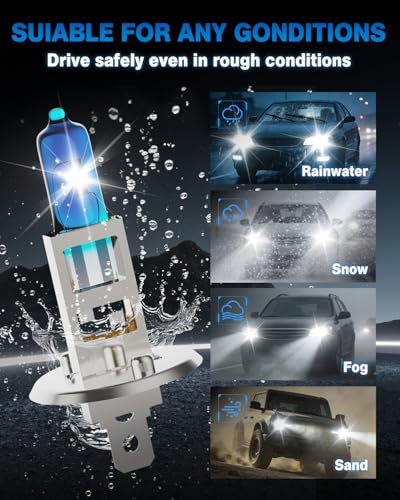 Image of Compatible with HONDA CR-V CRV 2005-2006 Halogen Headlight Bulb Combo - 185% Brighter 5000K White High /Low Beam, Plug and Play, 4-Pack