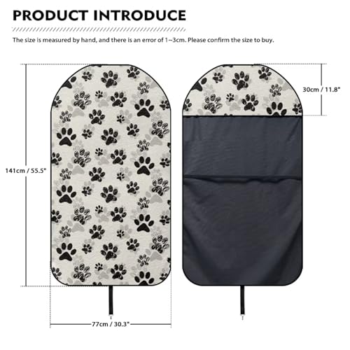 Image of Car Seat Cover Protector Waterproof Soft Auto Seat Covers Universal Fit High Back Seat Covers Car Accessories for Cars Fit Most Car, Truck, SUV, or Van Dog Paw Prints