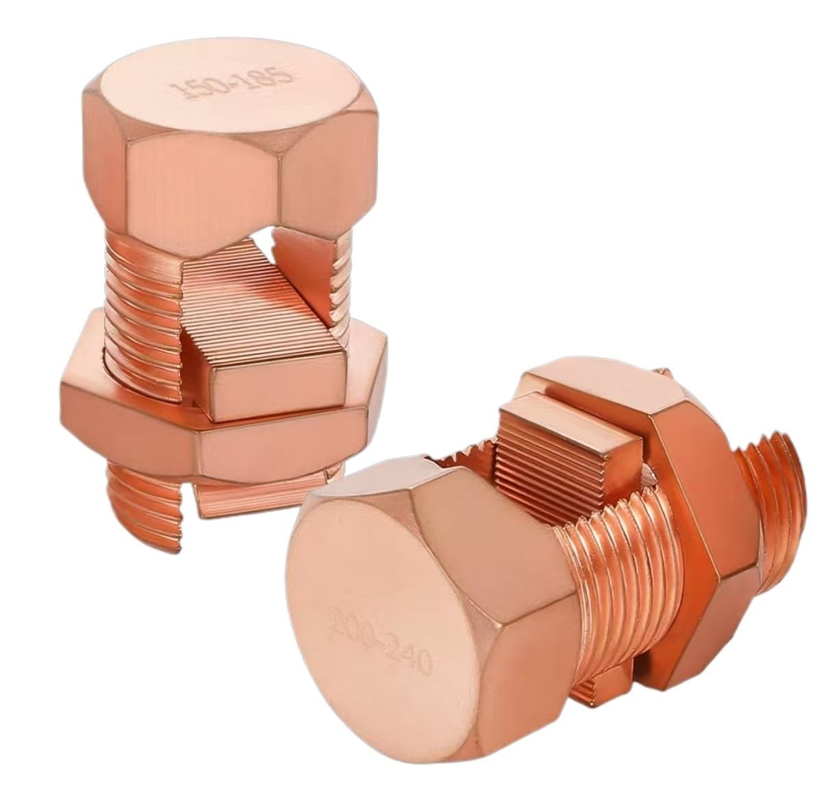 Conector de cable de perno de cobre, abrazadera de rama de cable de tipo abierto for empalme eléctrico, terminal de abrazadera en C de cobre for puente de conexión a tierra, 1-10 piezas