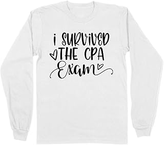 TeesAndTankYou Survived The CPA Exam Long Sleeve Shirt Unisex Medium White