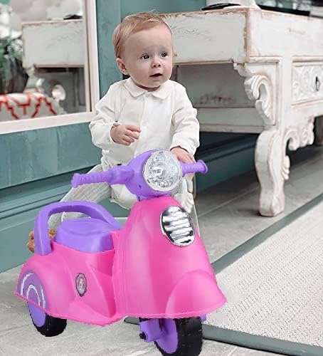 Image of JoyRide Star Balance Bike Toy Ride on with Musical Horn & Light | Backrest and Under Seat Storage for Toys Boys and Girls of Age 1-3 Years, Weight Capacity Up to 20kgs (Pink) (pinkpurple)