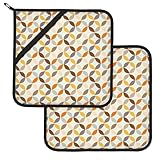 Pot Holders for Kitchen 2 PCS Colorful Geometric,Pot Holder Oven Pan Plate Bowl Pads Heat Proof Mat with Hanging Loop,Thick Terry Cloth Potholders for Cooking Baking