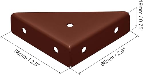 Miniatura 2 de uxcell 8 soportes de esquina angulares de 2.598 in x 2.598 in, soportes de acero laminado en frío con tornillos para borde de escritorio y cama