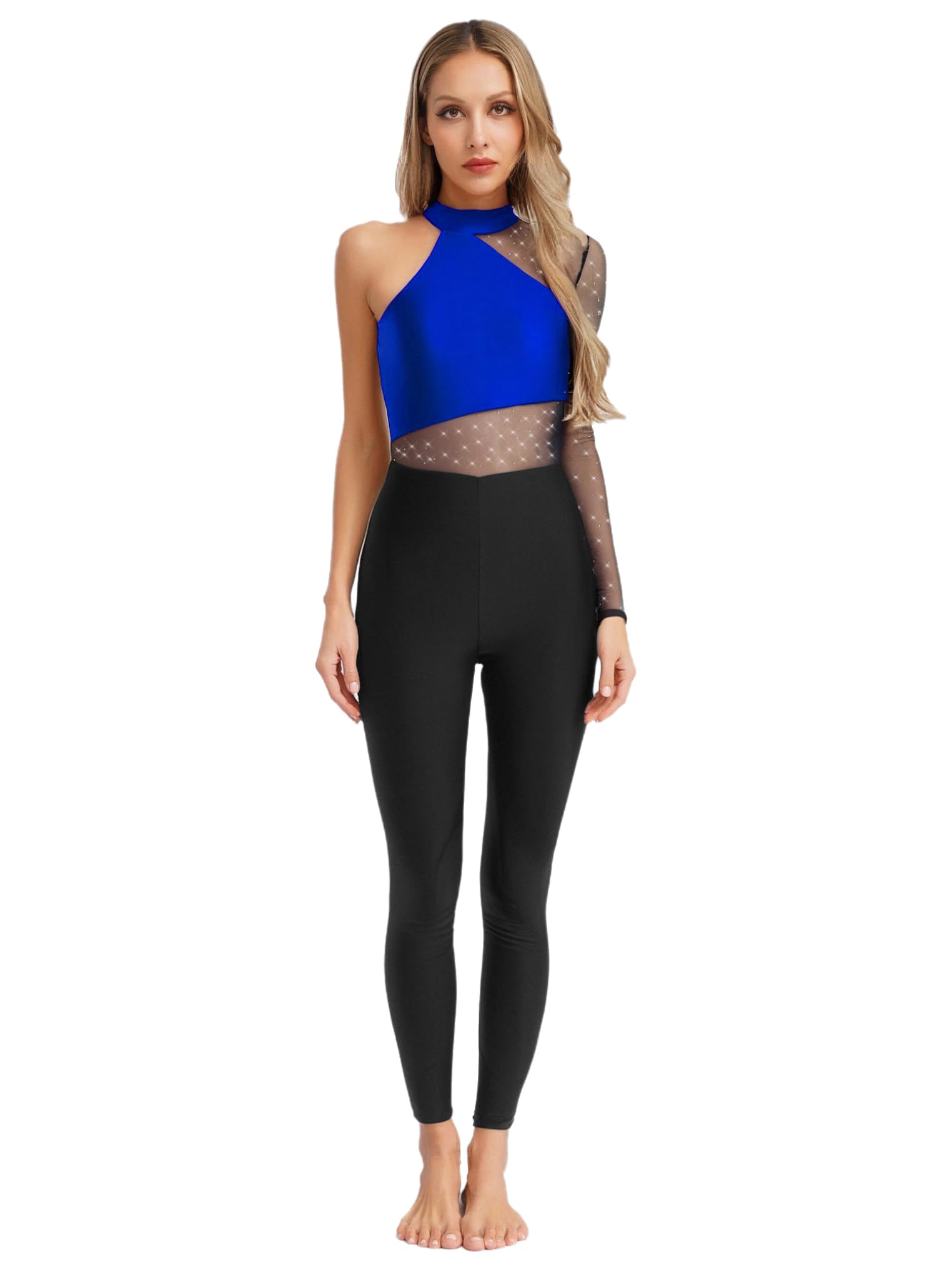 YEAHDOR Combinaison Sport Femme Justaucorps Danse Ballet Gymnastique - Sans Manches S-XXL