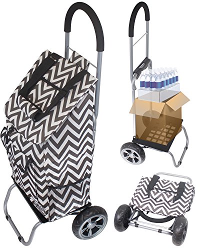 Image of dbest products Trolley Dolly Shopping Grocery Foldable Cart Storage Mom, Blue Polka Dot
