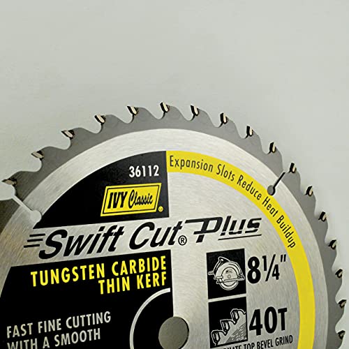 Ivy Classic 36112 Swift Cut Plus 8-1/4-Inch 40 Tooth Carbide Circular Saw Blade With 5/8-Inch Diamond Knockout Arbor, 1/Card #TOP2