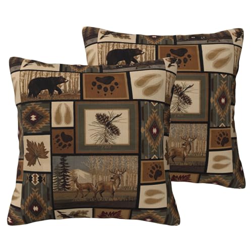 Housses de coussin imprimé animaux sauvages rétro salon 2x