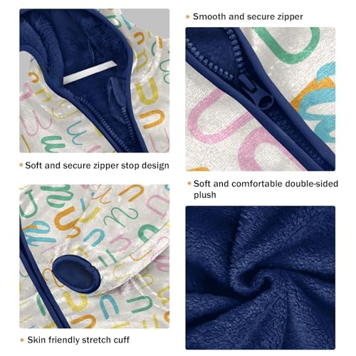 Letter U Girls Fleece Jacket Girls Fall Jacket Girls Zip Up Hoodie Girls Sherpa Jacket 2-10T3