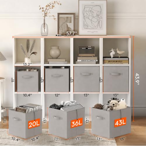 Lifewit 16 Stück Aufbewahrungsbox aus Stoff, Faltbar Aufbewahrungswürfel Kallax Boxen Aufbewahrung aus Vliesstoff mit Griff für Würfelregal… – Ansicht 2